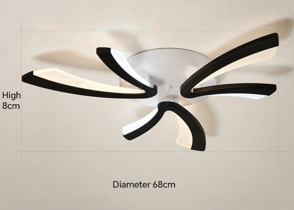 Plafonnier moderne tourbillon noir led 3 / Télécommande Maison de la Lumière