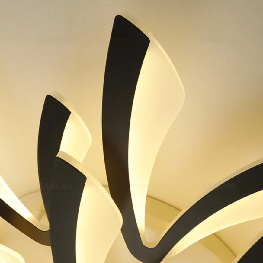Plafonnier moderne tourbillon noir led Maison de la Lumière