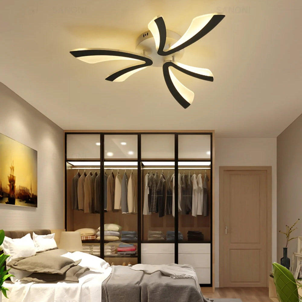 Plafonnier moderne tourbillon noir led Maison de la Lumière