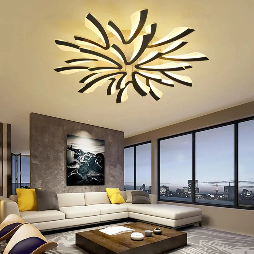 Plafonnier moderne tourbillon noir led Maison de la Lumière