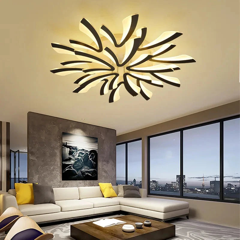 Plafonnier moderne tourbillon noir led Maison de la Lumière