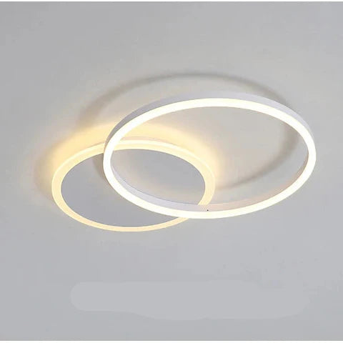 Plafonnier scandinave blanc LED 2 cercles Maison de la Lumière