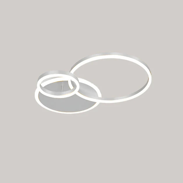 Plafonnier scandinave blanc LED 3 cercles Blanc froid (6000K) Maison de la Lumière
