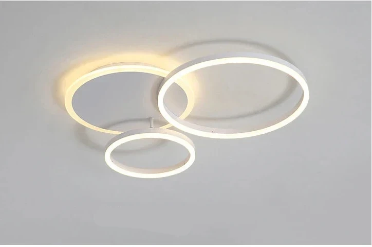 Plafonnier scandinave blanc LED 3 cercles Maison de la Lumière