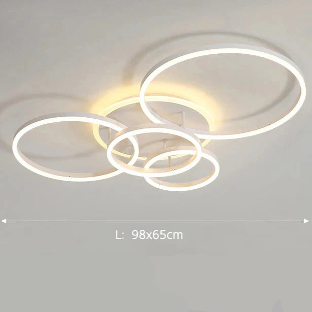 Plafonnier scandinave blanc LED 5 cercles Blanc froid (6000K) Maison de la Lumière
