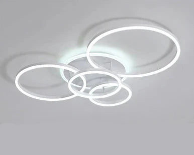 Plafonnier scandinave blanc LED 5 cercles Maison de la Lumière