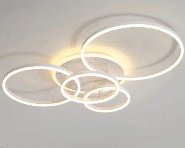 Plafonnier scandinave blanc LED 5 cercles Maison de la Lumière