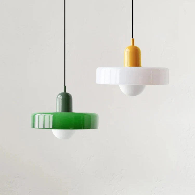 Suspension de salon moderne en verre colorée Maison de la Lumière