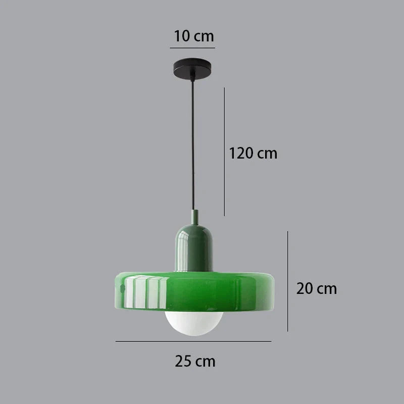 Suspension de salon moderne en verre colorée Vert Vert Maison de la Lumière