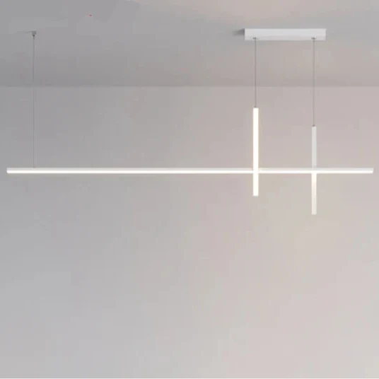 Suspension design LED moderne 3 barres blanche 100cm / Blanc froid (6000K) Mon Luminaire™