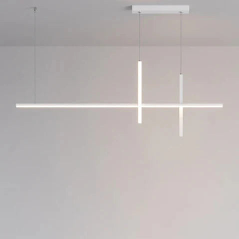 Suspension design LED moderne 3 barres blanche 80cm / Blanc froid (6000K) Mon Luminaire™