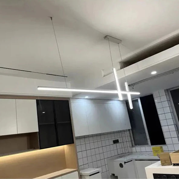 Suspension design LED moderne 3 barres blanche Mon Luminaire™
