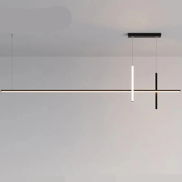 Suspension design LED moderne 3 barres noire 120cm / Blanc chaud (3000K) Mon Luminaire™
