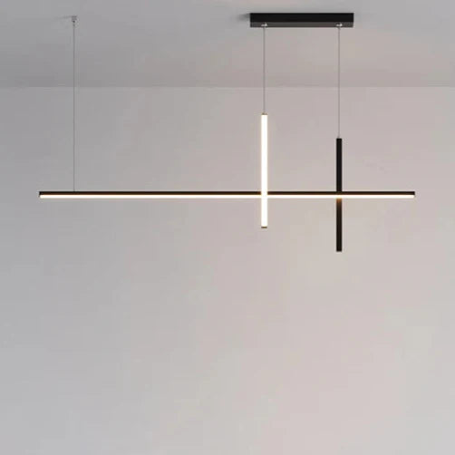 Suspension design LED moderne 3 barres noire 80cm / Blanc chaud (3000K) Mon Luminaire™