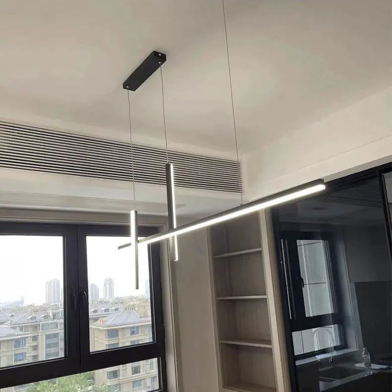 Suspension design LED moderne 3 barres noire Mon Luminaire™
