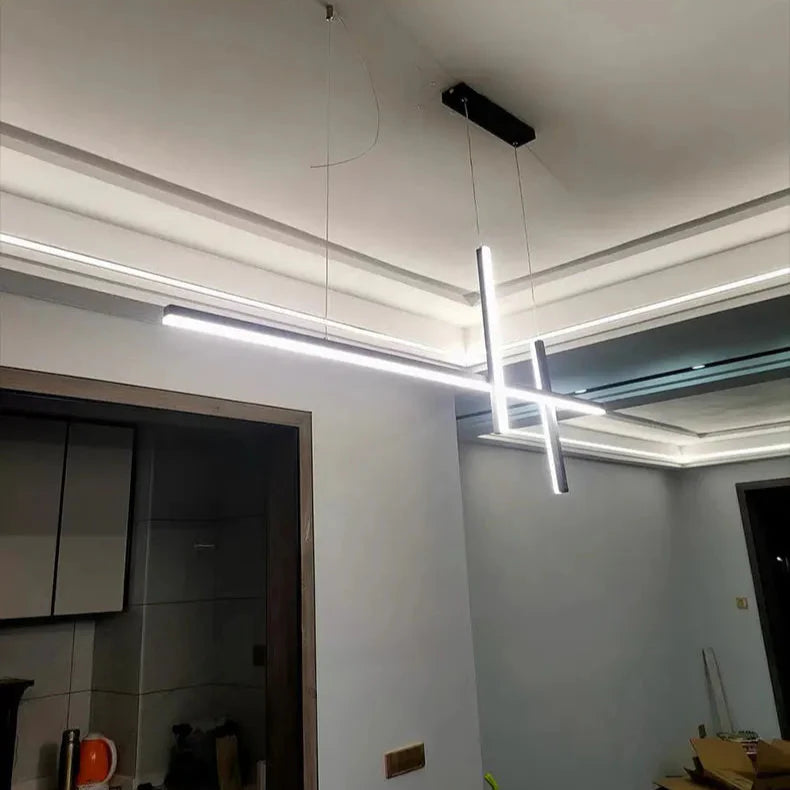 Suspension design LED moderne 3 barres noire Mon Luminaire™