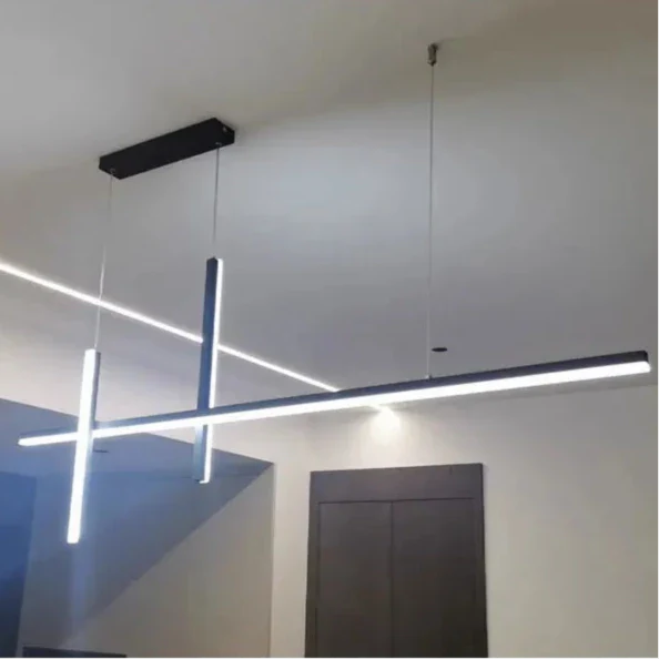 Suspension design LED moderne 3 barres noire Mon Luminaire™