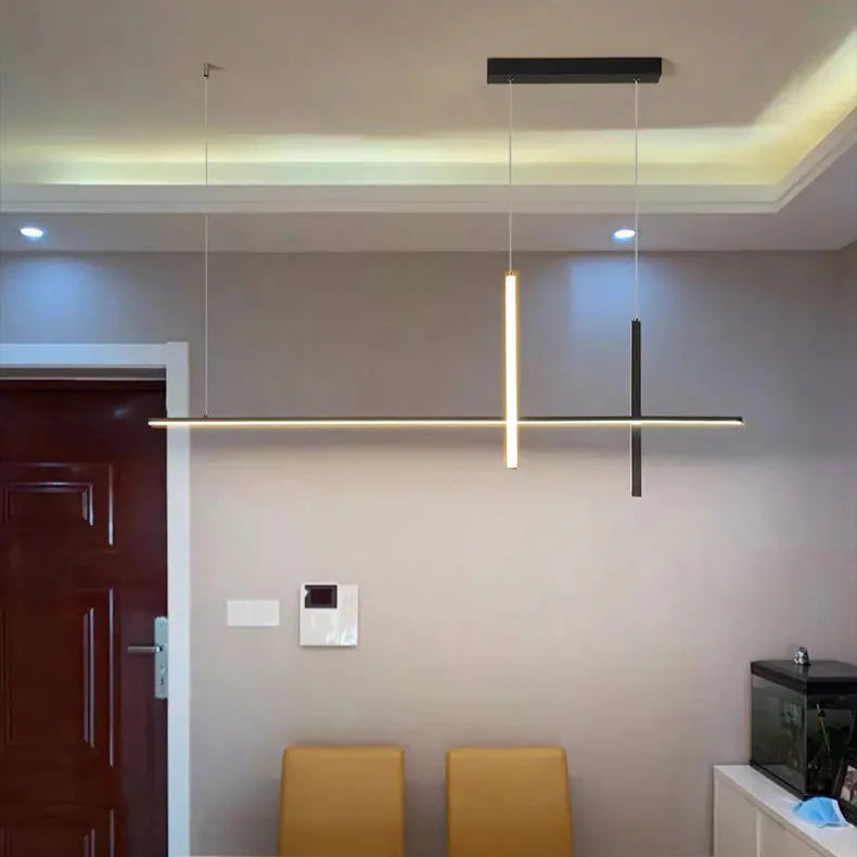 Suspension design LED moderne 3 barres noire Mon Luminaire™