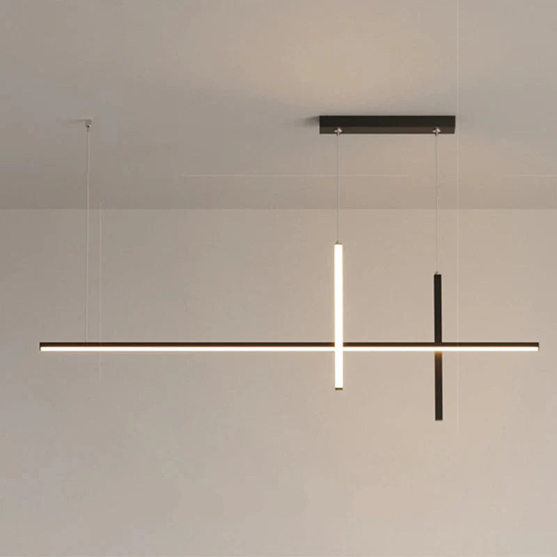 Suspension design LED moderne 3 barres noire Mon Luminaire™