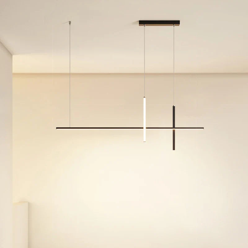 Suspension design LED moderne 3 barres noire Mon Luminaire™