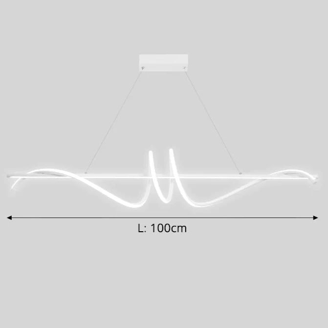 Suspension design LED moderne blanc enroulée 100cm / Blanc froid (6000K) Mon Luminaire™