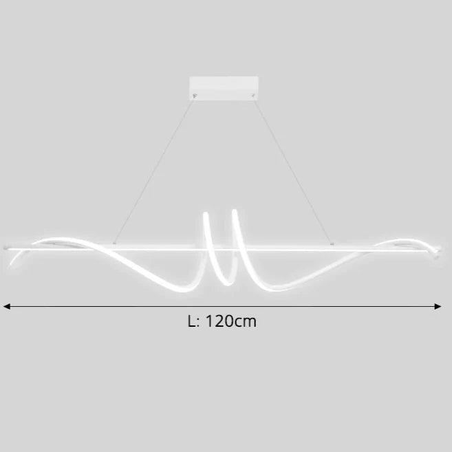 Suspension design LED moderne blanc enroulée 120cm / Blanc froid (6000K) Mon Luminaire™