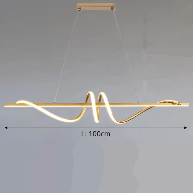 Suspension design LED moderne dorée enroulée 100cm / Blanc chaud (3000K) Mon Luminaire™