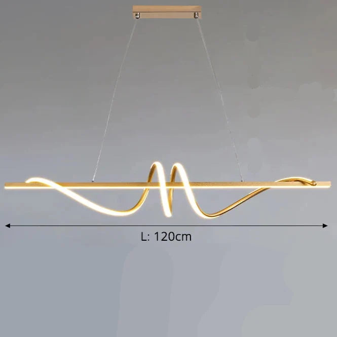 Suspension design LED moderne dorée enroulée 120cm / Blanc chaud (3000K) Mon Luminaire™