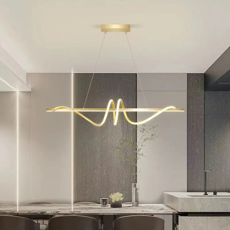 Suspension design LED moderne dorée enroulée Mon Luminaire™