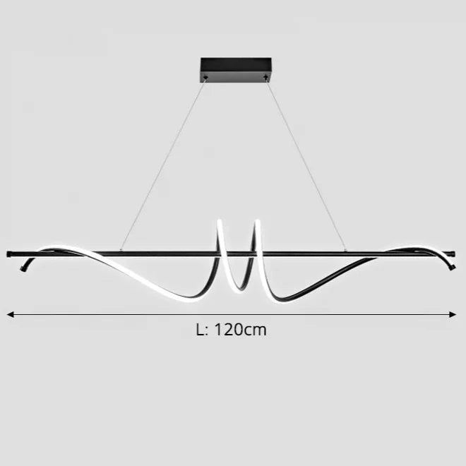 Suspension design LED moderne noir enroulée 120cm / Blanc froid (6000K) Mon Luminaire™