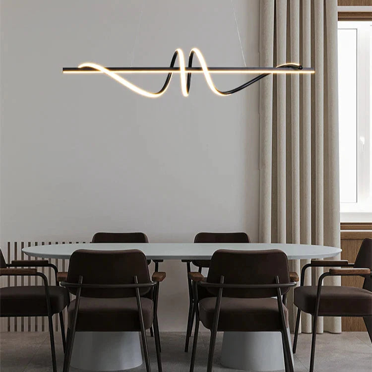 Suspension design LED moderne noir enroulée Mon Luminaire™
