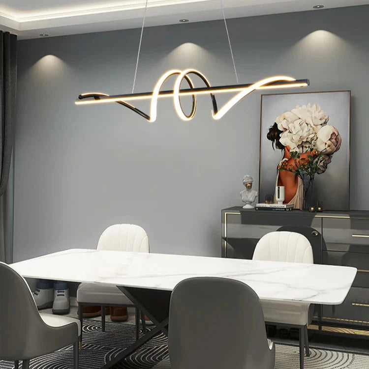 Suspension design LED moderne noir enroulée Mon Luminaire™