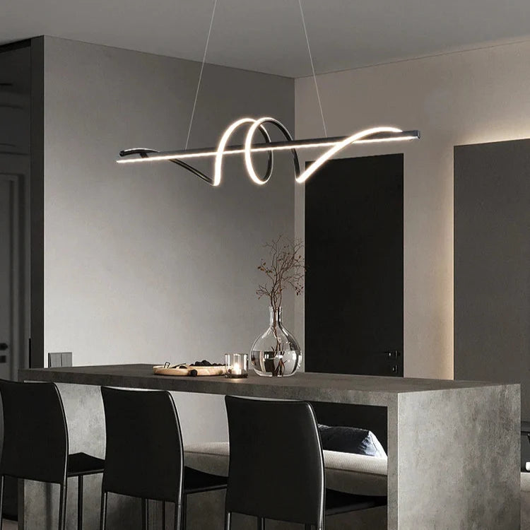 Suspension design LED moderne noir enroulée Mon Luminaire™