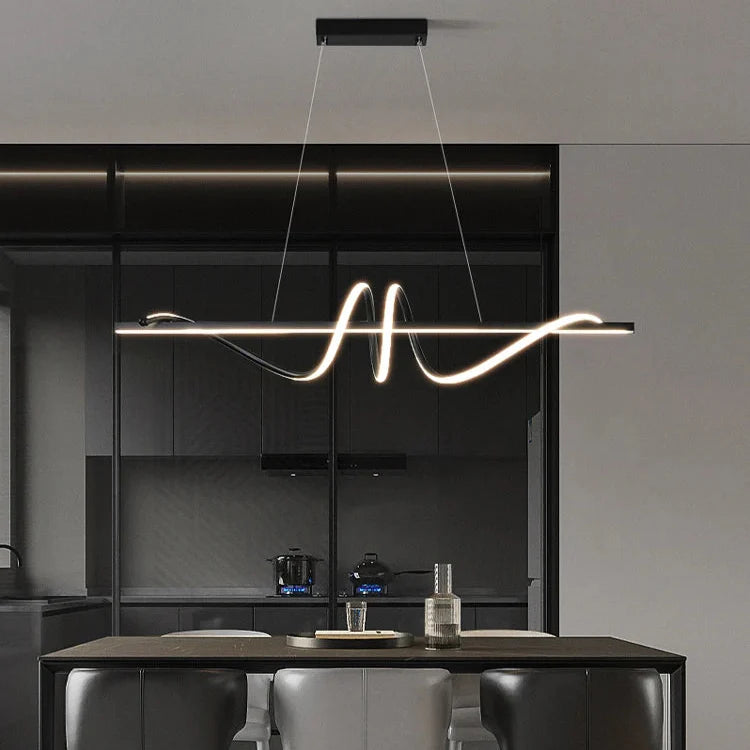 Suspension design LED moderne noir enroulée Mon Luminaire™