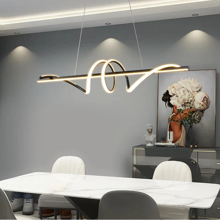 Suspension design LED moderne noir enroulée Mon Luminaire™