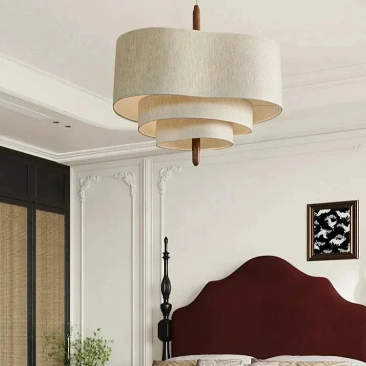 Suspension design luminaire en tissu Wabi-sabi 45cm / Blanc froid (6000K) Maison de la Lumière