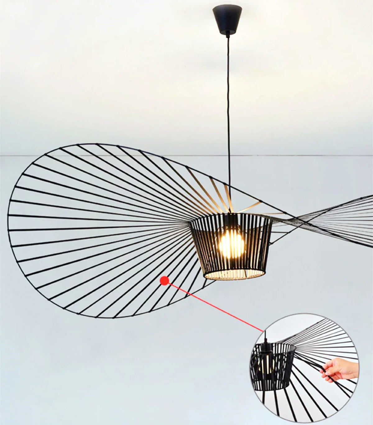 Suspension design moderne abstraite noire Mon Luminaire™