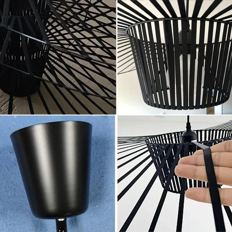 Suspension design moderne abstraite noire Mon Luminaire™