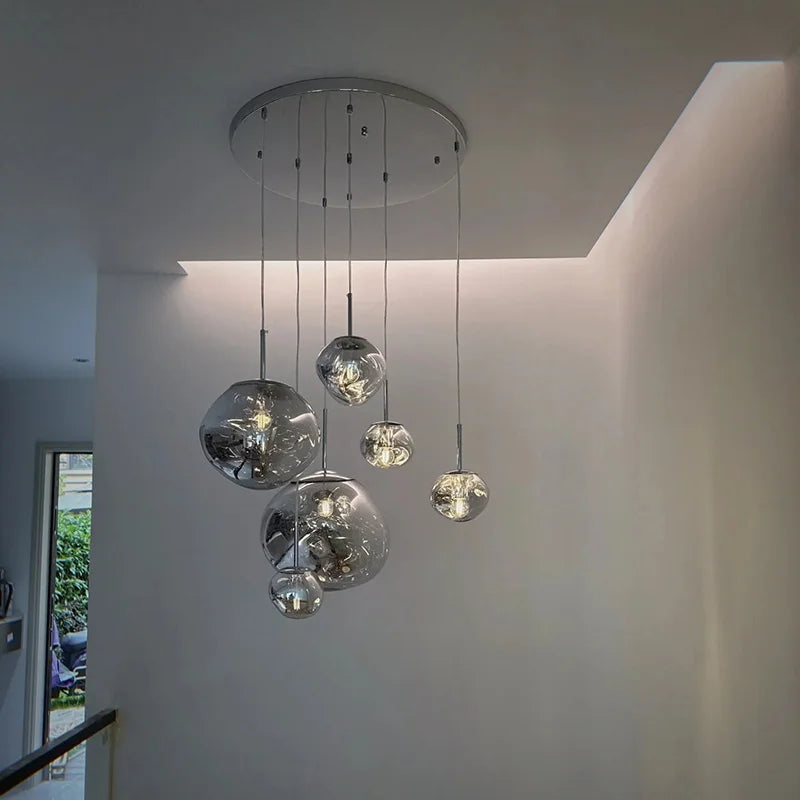 Suspension design moderne en verre soufflé Maison de la Lumière