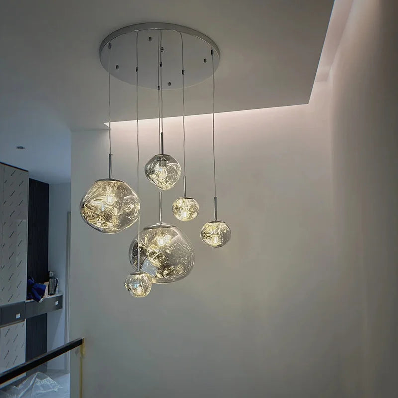 Suspension design moderne en verre soufflé Maison de la Lumière