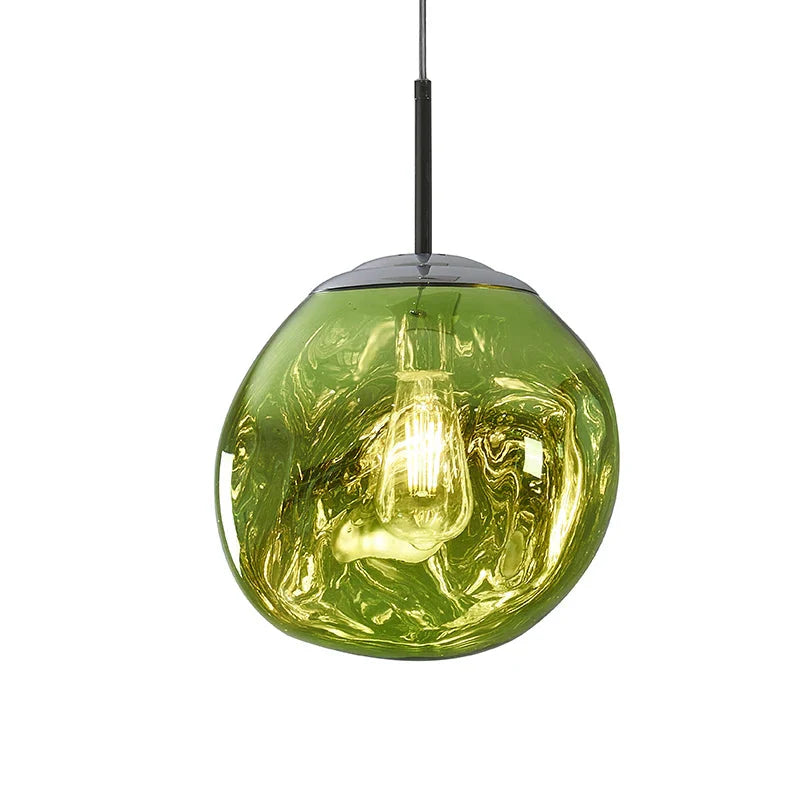 Suspension design moderne en verre soufflé Vert / 30CM Maison de la Lumière