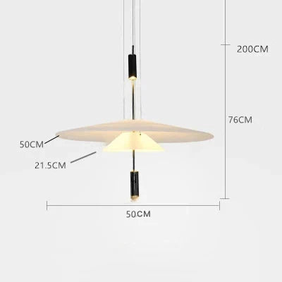 Suspension design moderne soucoupes noir et blanc 2 Etages 50cm / Blanc froid (6000K) Mon Luminaire™