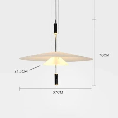 Suspension design moderne soucoupes noir et blanc 2 Etages 67cm / Blanc froid (6000K) Mon Luminaire™