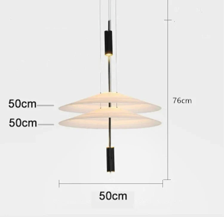 Suspension design moderne soucoupes noir et blanc 2 Etages grands 50cm / Blanc froid (6000K) Mon Luminaire™