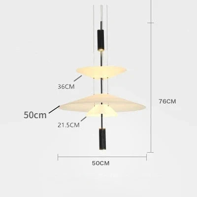 Suspension design moderne soucoupes noir et blanc 3 Etages 50cm / Blanc froid (6000K) Mon Luminaire™