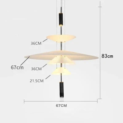 Suspension design moderne soucoupes noir et blanc 4 Etages 67cm / Blanc froid (6000K) Mon Luminaire™