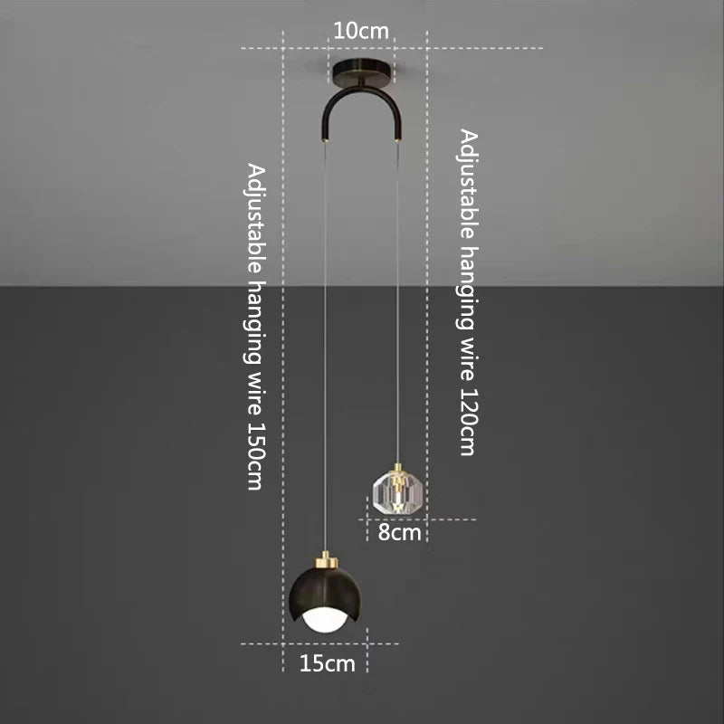 Suspension double design et élégante en métal Noir / 3 couleurs Mon Luminaire™