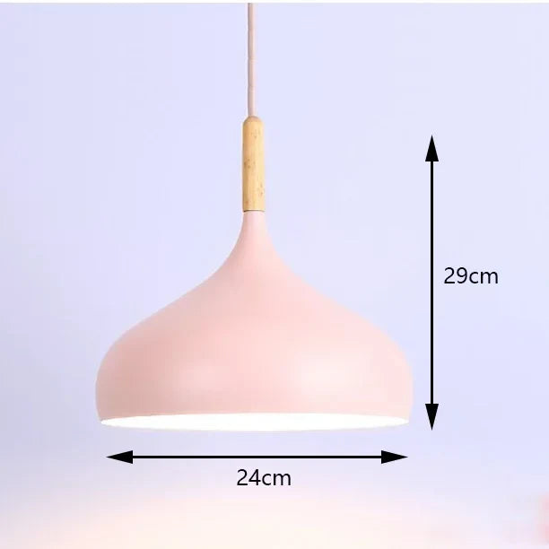 Suspension industrielle couleur pastel Rose / Blanc froid (6000K) Maison de la Lumière