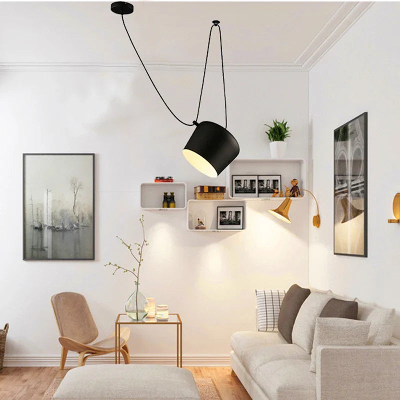 Suspension industrielle moderne spot cuisine noire Mon Luminaire™