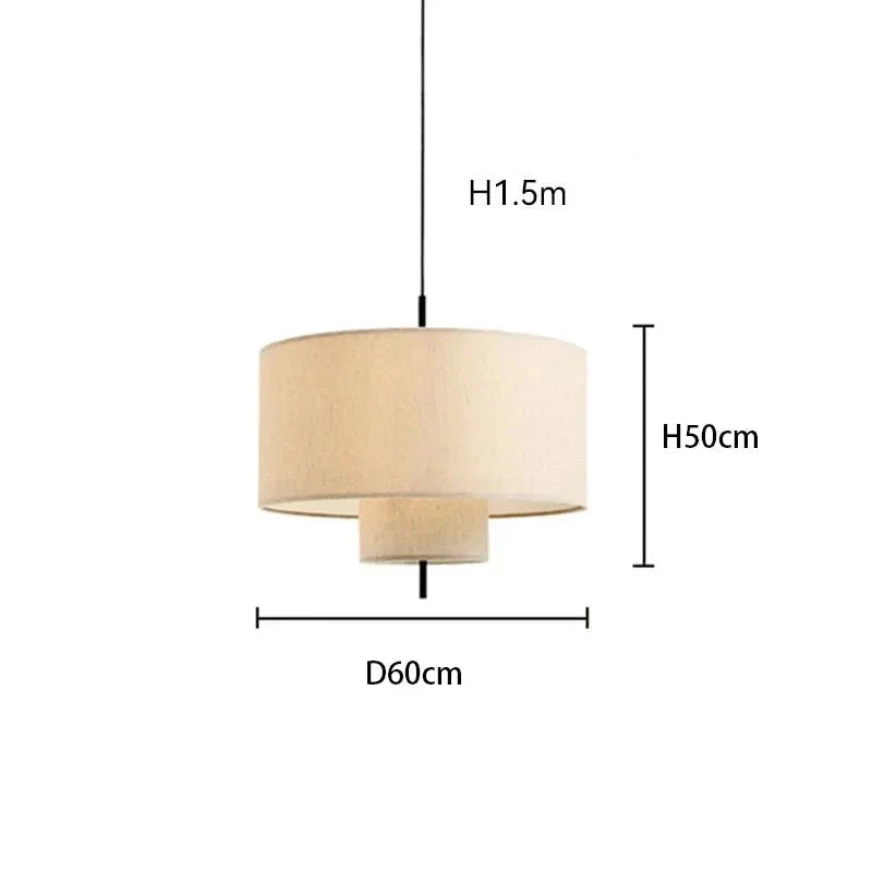 Suspension LED en tissu Wabi Sabi style japonais 60cm / Blanc neutre (4500K) Mon Luminaire™